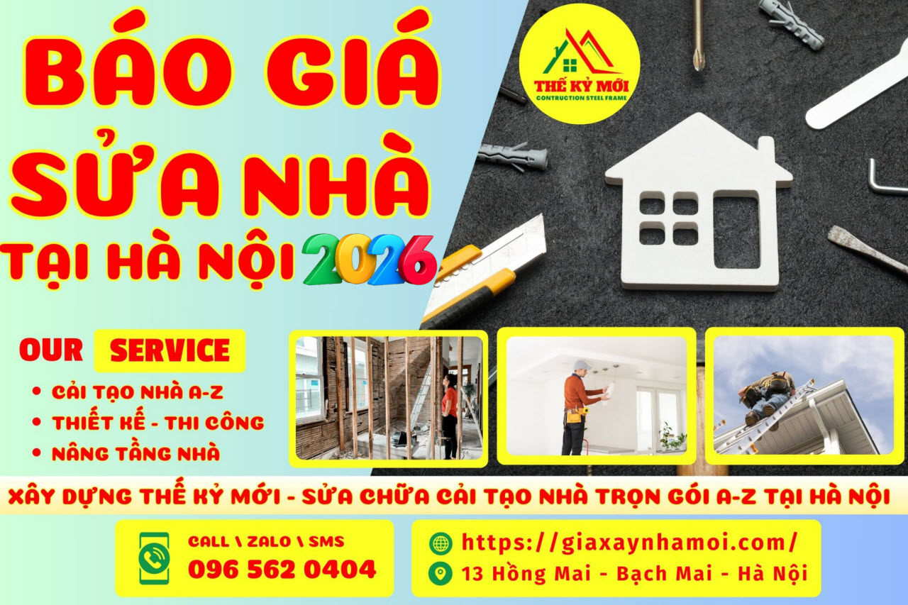 Báo giá sửa nhà 2026 tại Hà Nội