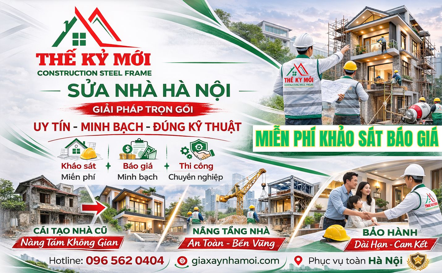 Sửa nhà trọn gói Hà Nội - Xây Dựng Thế Kỷ Mới - Uy Tín - Giá Rẻ
