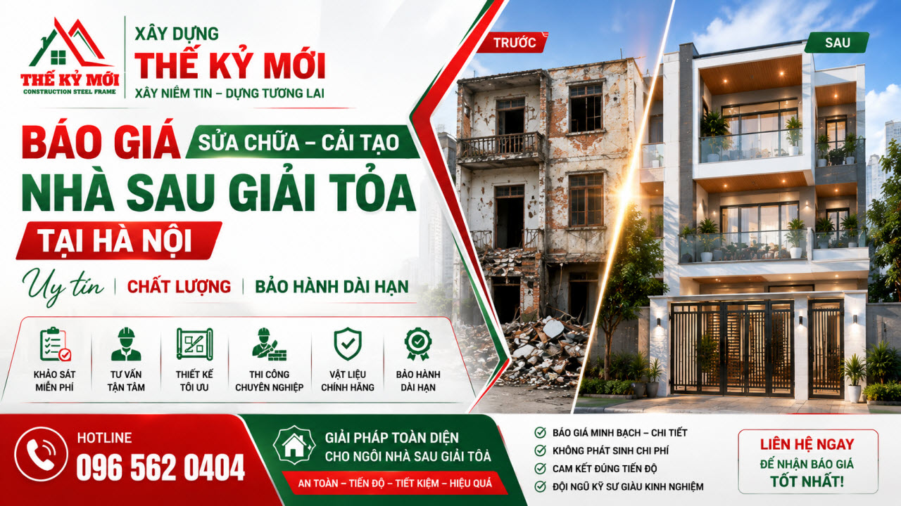 Sửa Nhà Sau Giải Tỏa Tại Hà Nội
