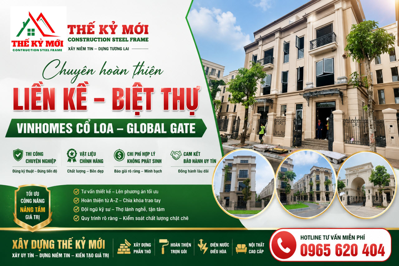 Hoàn thiện liền kề Vinhomes Cổ Loa