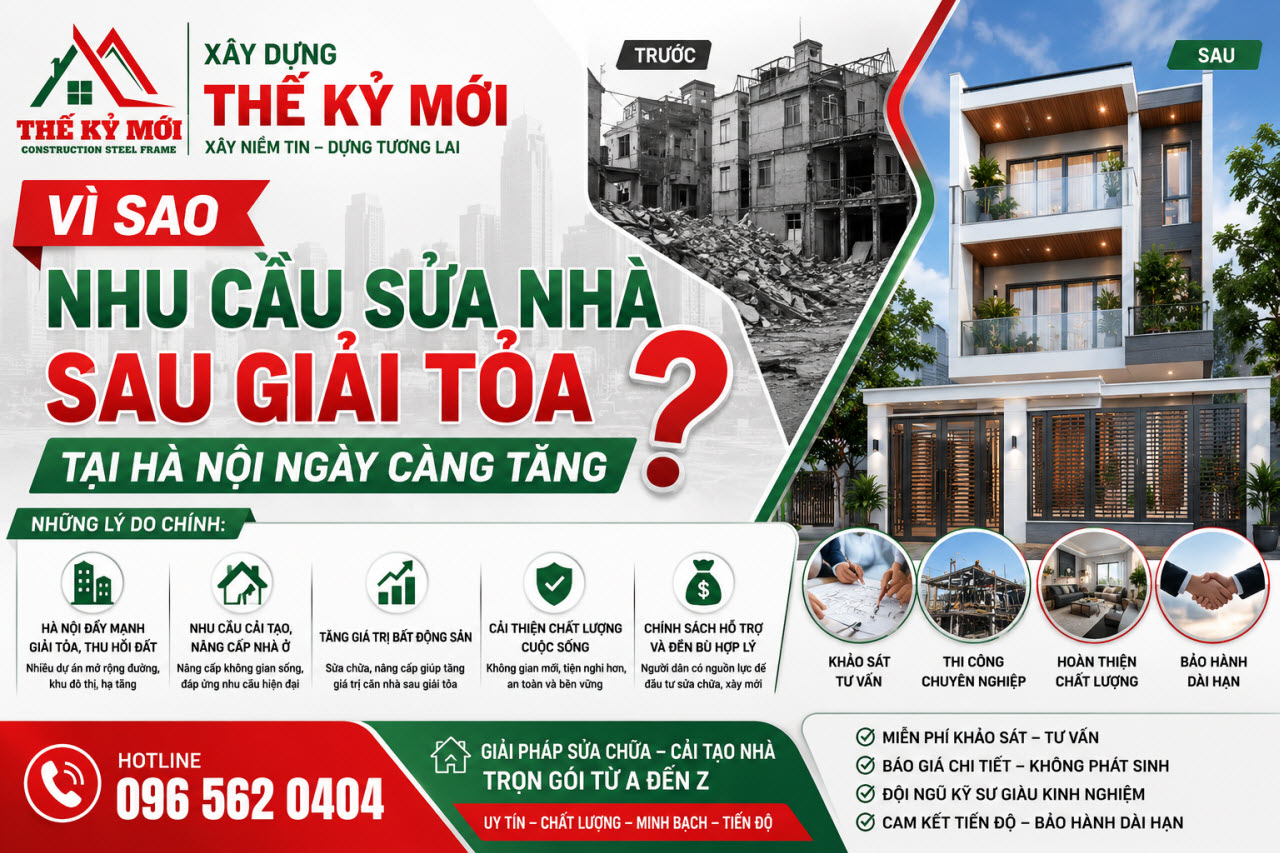 Sửa Nhà Sau Giải Tỏa Tại Hà Nội